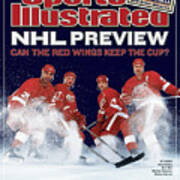 Detroit Red Wings Chris Chelios, Brett Hull, Brendan Sports Illustrated Cover Art Print