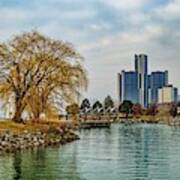 Detroit Skyline And Riverwalk Dsc_0076 Art Print