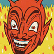 Devil Among Flames Art Print