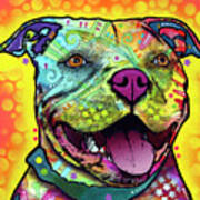 Dewey Pit Bull Art Print