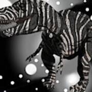 Dinosaur Zebra Tyrannosaurus Art Print