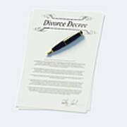 Divorce Papers In English And Pen Art Print