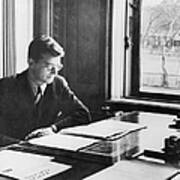Dmitri Shostakovich Sitting At Desk Art Print