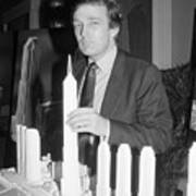 Donald Trump With Model Of Television Art Print