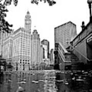 Downtown Chicago From Riverwalk South Art Print