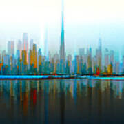 Dubai Skyline Day Art Print