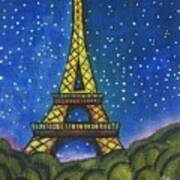 Eiffel In Starry Night Art Print