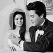 Elvis Presley And His Wife Priscilla Art Print