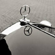 Emblem Logo On A Mercedes-benz 1935 200 Art Print