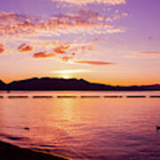 Lake Tahoe Sunset Reflections Art Print
