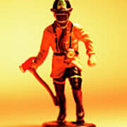 Fireman In Full Gear Art Print