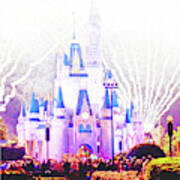 Fireworks, Cinderella's Castle, Magic Kingdom, Walt Disney World Art Print
