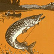 Fish On Hook Art Print