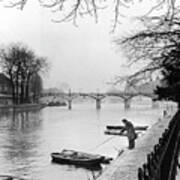 Fisherman On The Seine Art Print