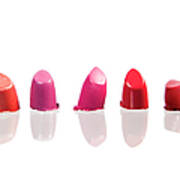 Five Different Coloured Lipsticks Art Print