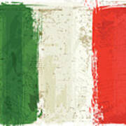 Flag Of Italy On Wall Art Print