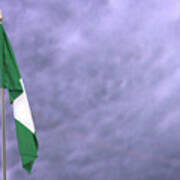 Flag Of Nigeria Hanging Down Dangling Art Print