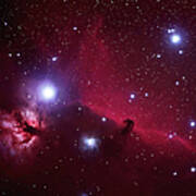 Flame And Horsehead Nebula Art Print