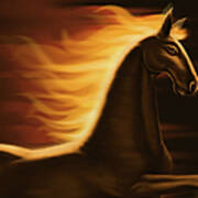 Flaming Horse Art Print