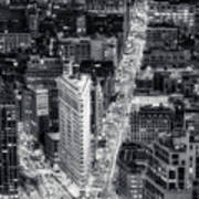 Flatiron Building District Nyc Bw Art Print