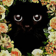 Flower Power Kitten Art Print