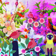 Flowery Forest Art Print