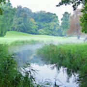 Fog Along A Creek In Autumn Art Print