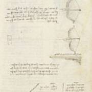 Folio F 131r. Codex Madrid I -ms. 8937- 'treaty Of Statics And Mechanics', 192 Folios With 384 Pa... Art Print