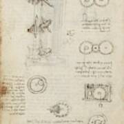 Folio F 15v. Codex Madrid I -ms. 8937- 'treaty Of Statics And Mechanics', 192 Folios With 384 Pag... Art Print