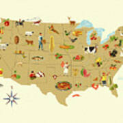 Food Sources Across The Usa Art Print