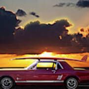 Ford Mustang California  Sunset Art Print