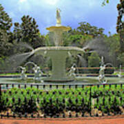 Forsyth Fountain - Savannah, Ga. Art Print