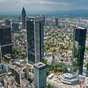 Frankfurt Downtown Skyscrapers Aerial Art Print