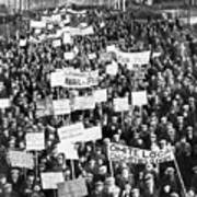 French Hunger Marchers With Signs Art Print