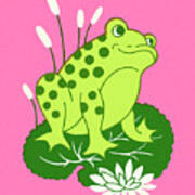 Frog Sitting On Lily Pad Art Print