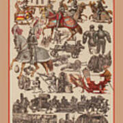 German Renaissance Lances, Horse Armor & Blitzkrieg Transportation Art Print