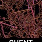 Ghent City Map Art Print
