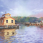 Glen Island Creek Houseboats Art Print