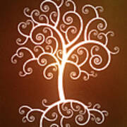 Glowing Tree With Roots Art Print