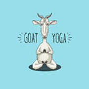 Goat Yoga - Meditating Goat Art Print