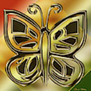 Golden Butterfly Art Print