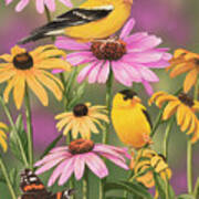 Golden Finches Art Print