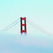 Golden Gate Rising Above The Fog Art Print