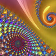 Golden Rainbow Spiral Art Print