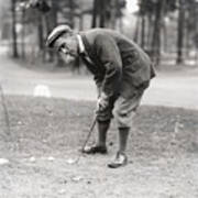 Golfer H. H. Hilton Smokes While Putting Art Print