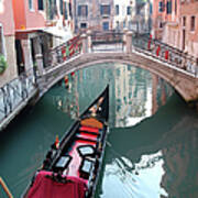 Gondola On Small Canal In Venice Art Print
