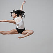 Graceful Caucasian Ballet Dancer In Art Print