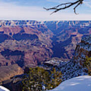 Grand Canyon And Snow Panorama 2 Art Print