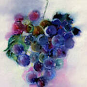 Grape Harvest Watercolor Painting Art Print