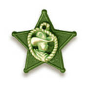 Green Cowboy Badge Art Print